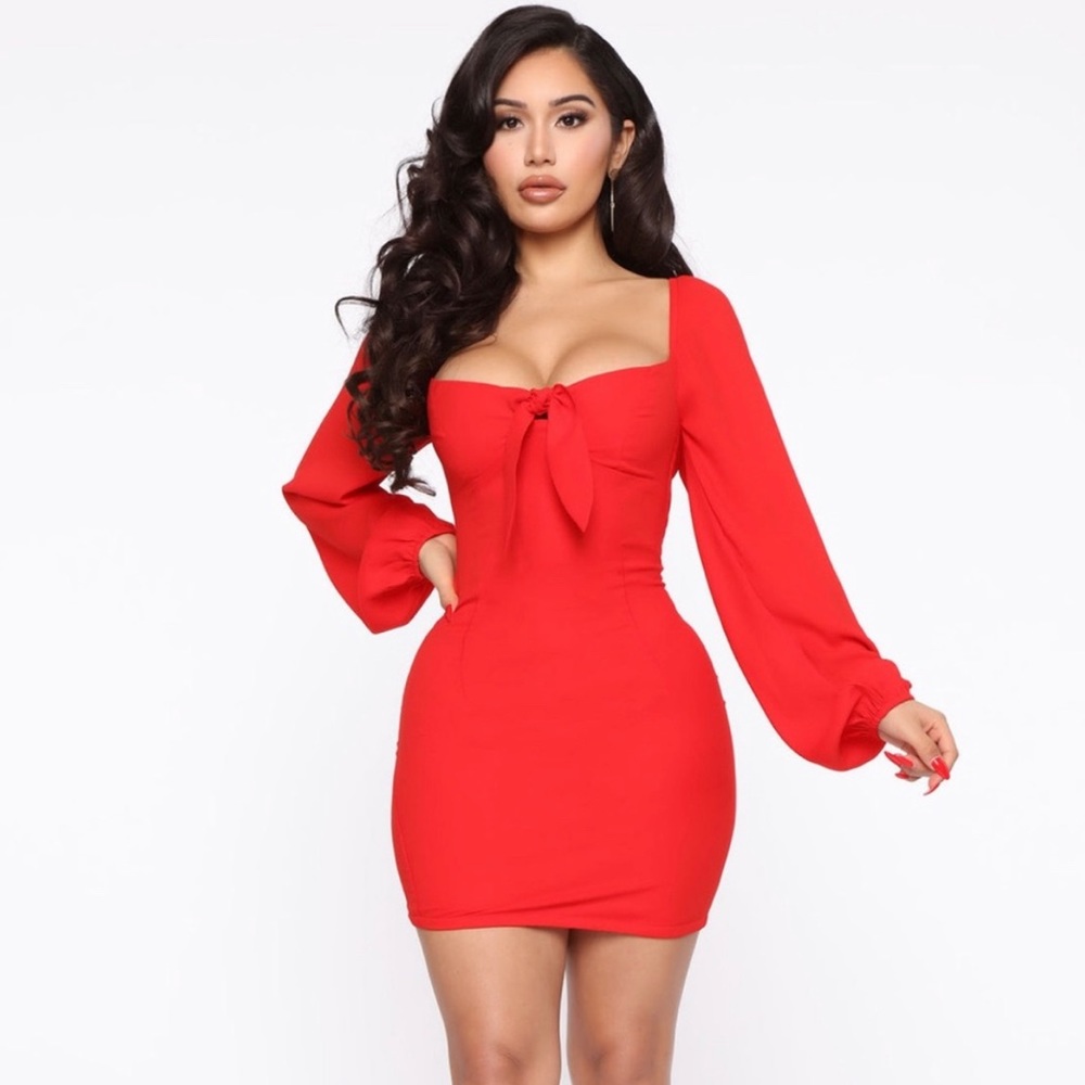 Fashion nova red mini dress